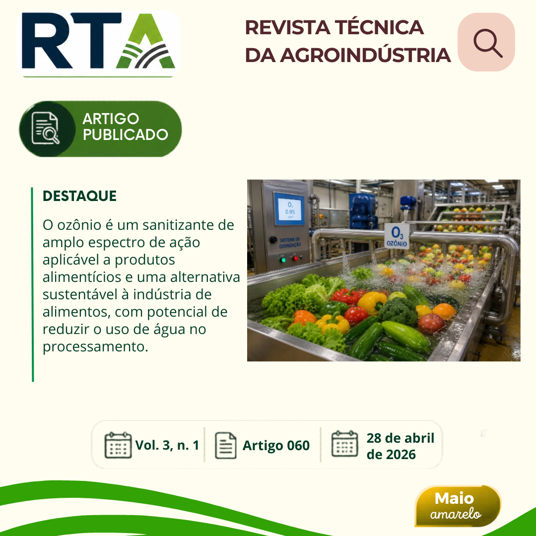 OZÔNIO COMO AGENTE SANITIZANTE NA INDÚSTRIA DE ALIMENTOS: APLICAÇÃO, VANTAGENS E DESVANTAGENS
